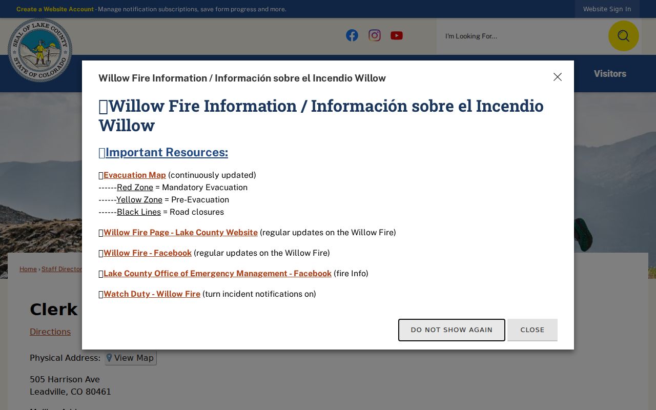 Lake County clerk of court records Clerk and Recorder staff directory screenshot