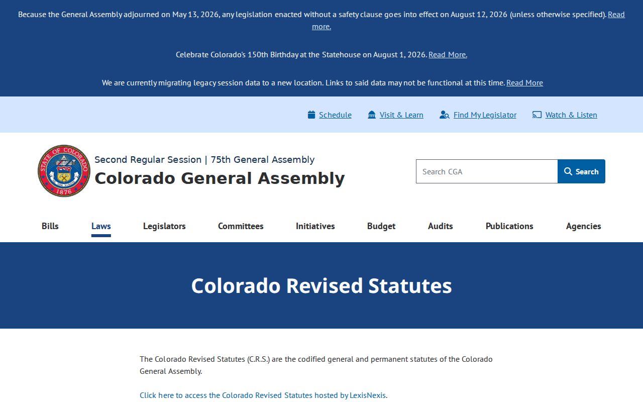 Lake County court records Colorado Revised Statutes source