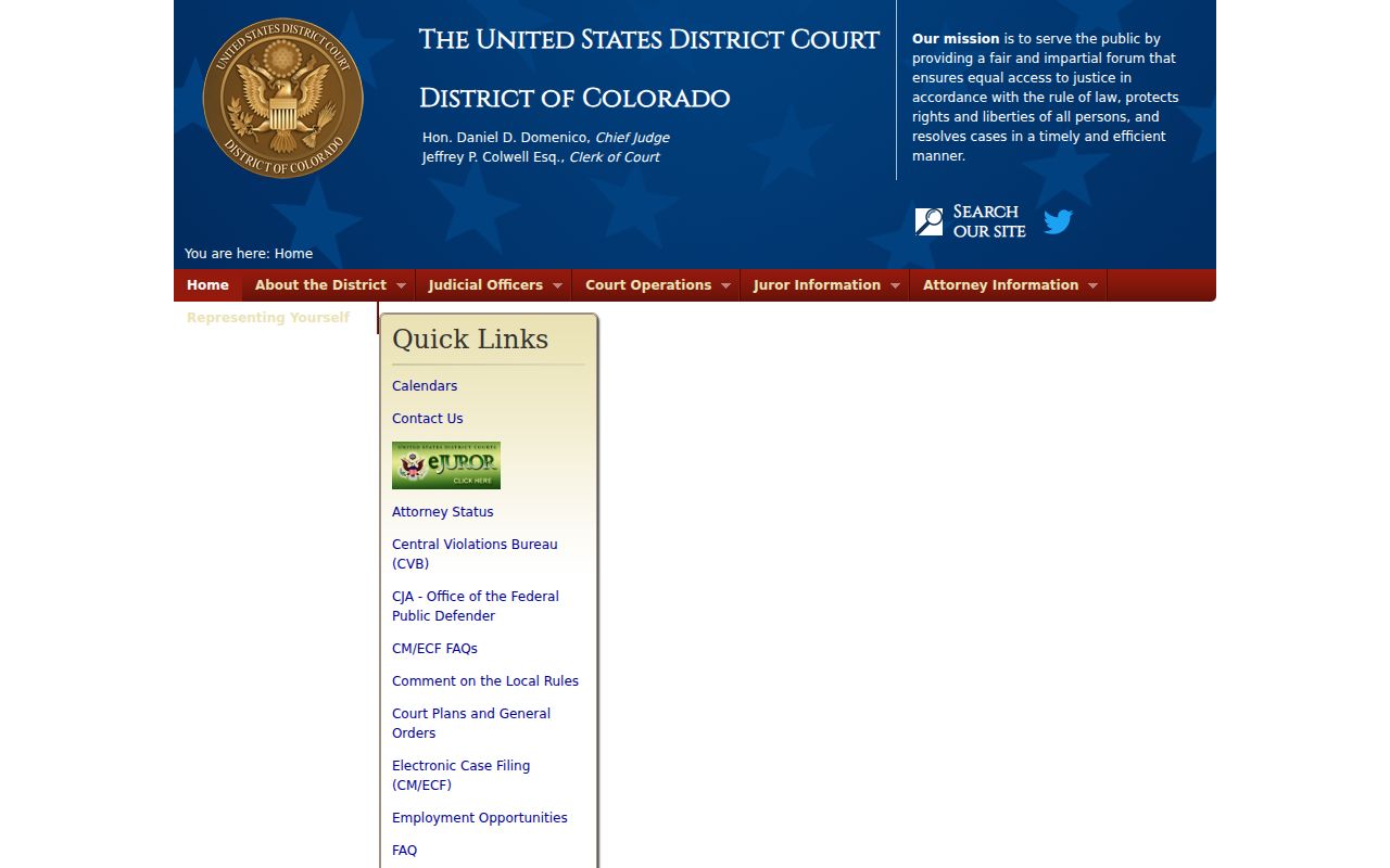 Lake County District Court records U.S. District Court of Colorado screenshot