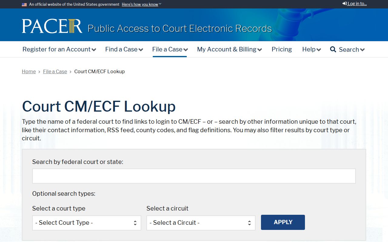 Lake County warrant records federal PACER court lookup